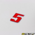 5 cm holographic red number sticker