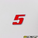 5 cm holographic red number sticker