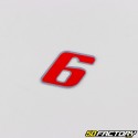 6 cm holographic red number sticker