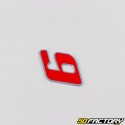 6 cm holographic red number sticker