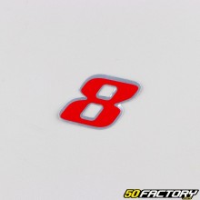 Sticker number 8 holographic red 3.7 cm