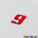 9 cm holographic red number sticker