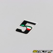 Sticker number 5 tricolor Italy 3.7 cm