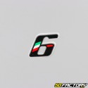 Italian tricolor number sticker 6 cm