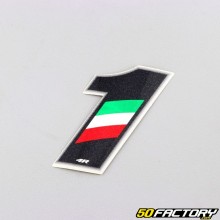 Adesivo numero 1 tricolore Italia 6.5 cm