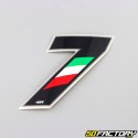 Italienischer dreifarbiger Nummernaufkleber 7 cm