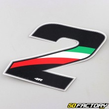 Sticker numéro 2 tricolore Italie 13 cm