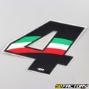 Adhesivo número tricolor italiano 4 cm
