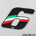 Italian tricolor number sticker 6 cm