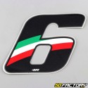 Italian tricolor number sticker 6 cm