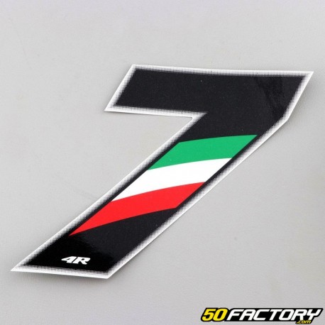 Adhesivo número tricolor italiano 7 cm
