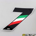 Italian tricolor number sticker 7 cm