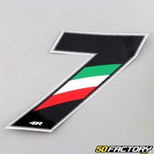 Adesivo numero 7 tricolore Italia 13 cm