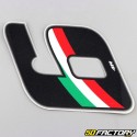 Italian tricolor number sticker 6 cm