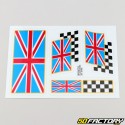 Stickers réfléchissants pour casque drapeaux Anglais