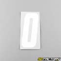 0 cm white number stickers (set of 10)