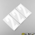 2 cm white number stickers (set of 10)