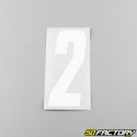 2 cm white number stickers (set of 10)