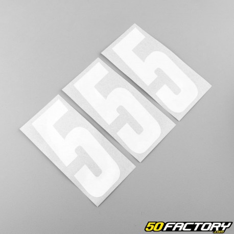 5 cm white number stickers (set of 10)