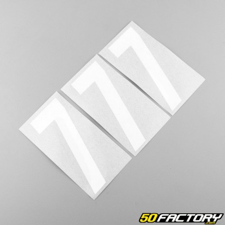 7 cm white number stickers (set of 10)
