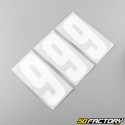 9 cm white number stickers (set of 10)