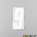 9 cm white number stickers (set of 10)