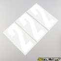 2 cm white number stickers (set of 15)