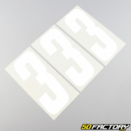 Adhesivos numéricos blancos de 3 cm (juego de 15)