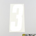 3 cm white number stickers (set of 15)