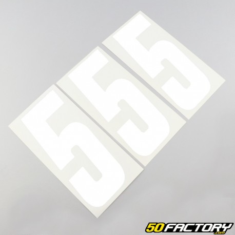 Adhesivos numéricos blancos de 5 cm (juego de 15)