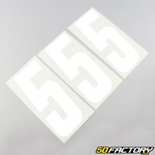Number 5 stickers white 15 cm (set of 3)
