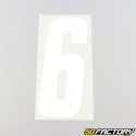 6 cm white number stickers (set of 15)