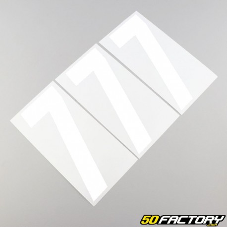 Adhesivos numéricos blancos de 7 cm (juego de 15)