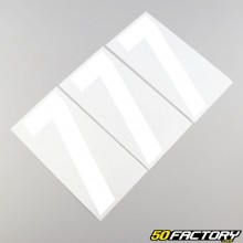 Adesivi Numero 7 bianchi 15 cm (set di 3)