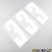 Number 3 stickers white 21 cm (set of 3)