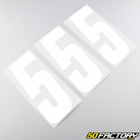 Adhesivos numéricos blancos de 5 cm (juego de 21)
