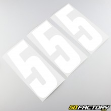Number 5 stickers white 21 cm (set of 3)