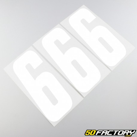 6 cm white number stickers (set of 21)