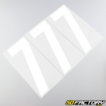 Adesivi Numero 7 bianchi 21 cm (set di 3)