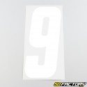 9 cm white number stickers (set of 21)