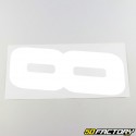 8 cm white number stickers (set of 21)