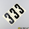 Black 3 cm number stickers (10 set)