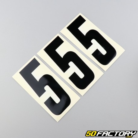 Black 5 cm number stickers (10 set)
