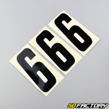 Number 6 stickers black 10 cm (set of 3)