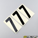 Black 7 cm number stickers (10 set)