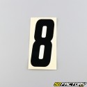 Black 8 cm number stickers (10 set)