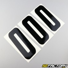 Number 0 stickers black 15 cm (set of 3)