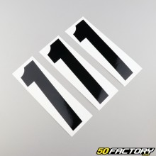 Number 1 stickers black 15 cm (set of 3)