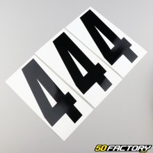 Number 4 stickers black 15 cm (set of 3)