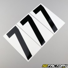 Number 7 stickers black 15 cm (set of 3)